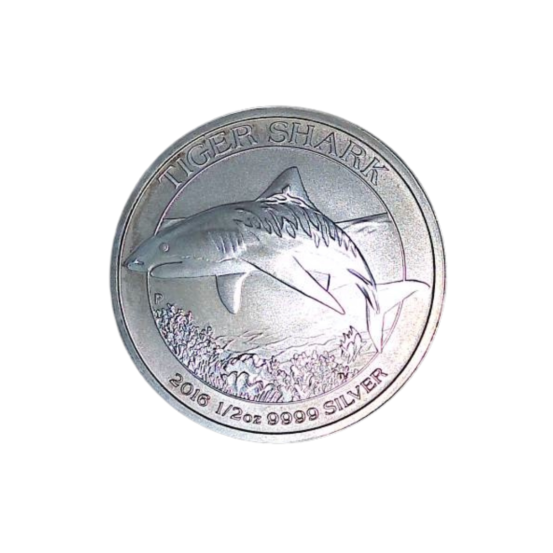 Moneda 50 Centavos de plata Australiana 1/2 oz Tiger Shark 2016 -Goldenart