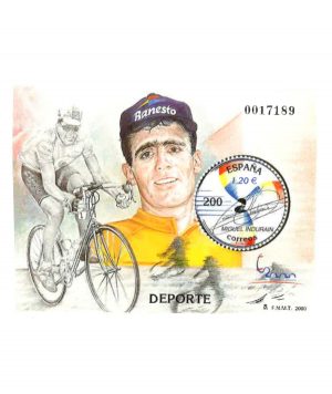 Sello filatelia España 2000 Deporte Ciclismo Miguel Indurain- GoldenArt