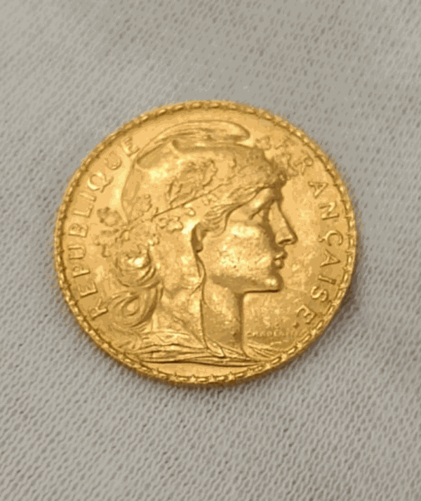 Moneda Oro 20 Francos Franceses 1912_ reverso_goldenart Moneda Oro 20 Francos Franceses 1912_ reverso/goldenart