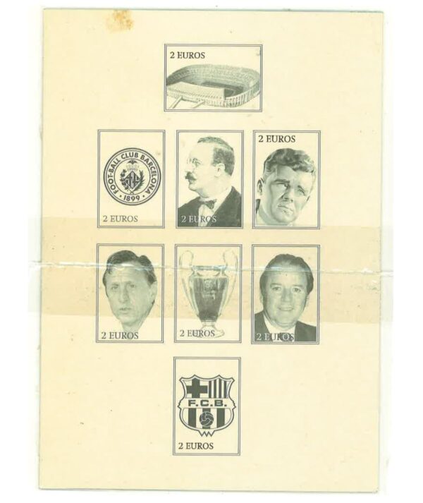 Sello Oro Centenarios F.C. Barcelona 1899-1999 Camp Nou_anverso- GoldenArt