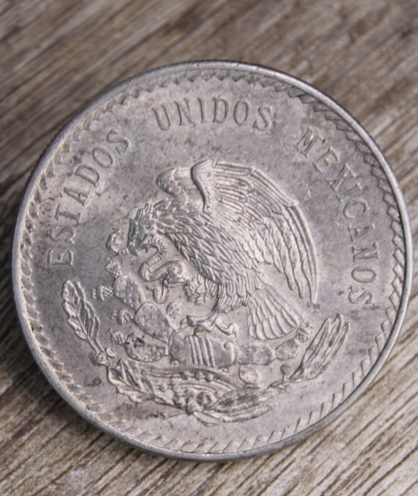 1 Moneda Plata 5 pesos mexicanos 1948_ anverso/GoldenArt