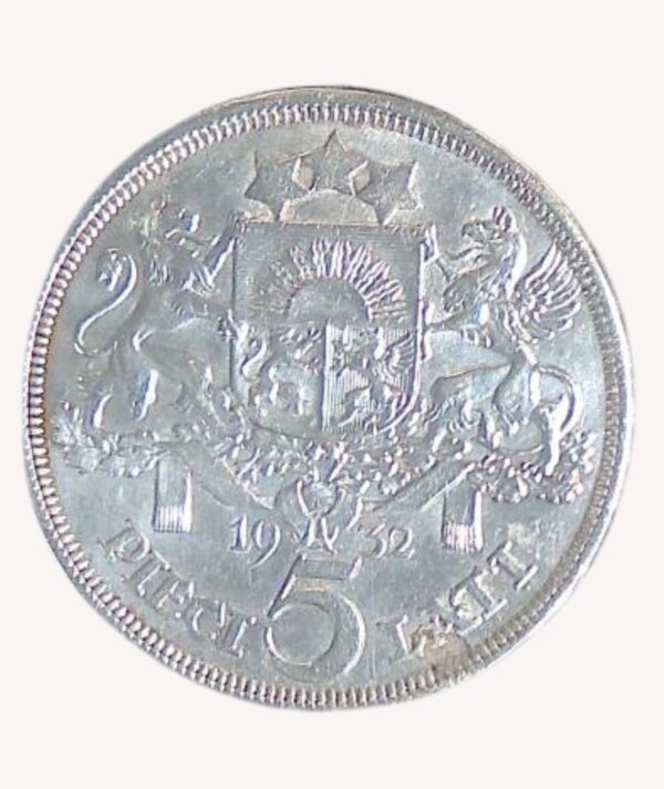 Moneda Letonia 5 Lati 1932/ GoldenArt
