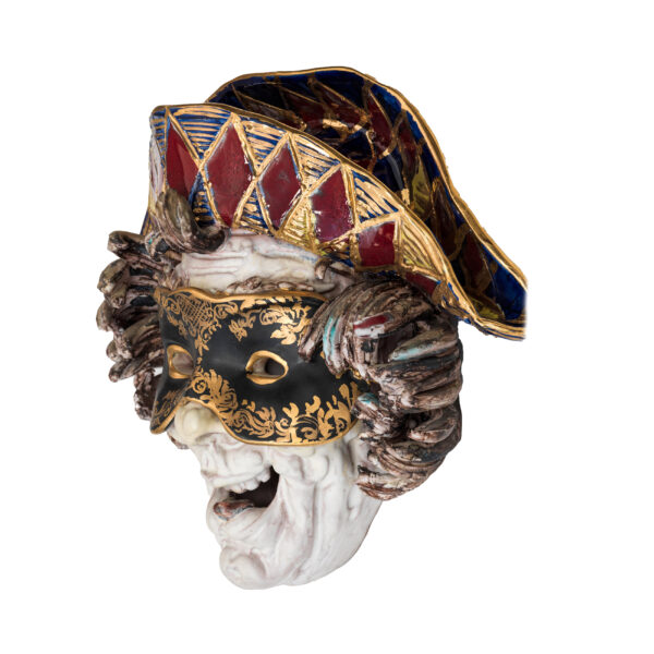 Cabeza arlequin sombrero de colores. Eugenio Pattarino. Loza esmaltada año 1950 / GoldenArt