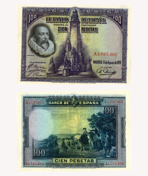 Billetes 100 Pesetas 15 Agosto 1928 Cervantes/ GoldenArt