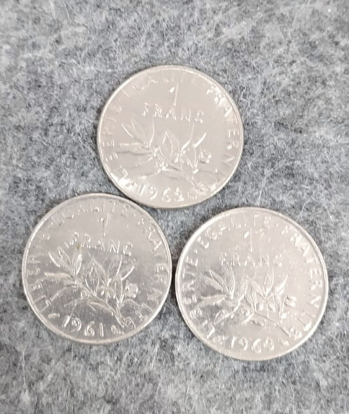 Lote Moneda 1 Franco 1960 1961 1962/ GoldenArt