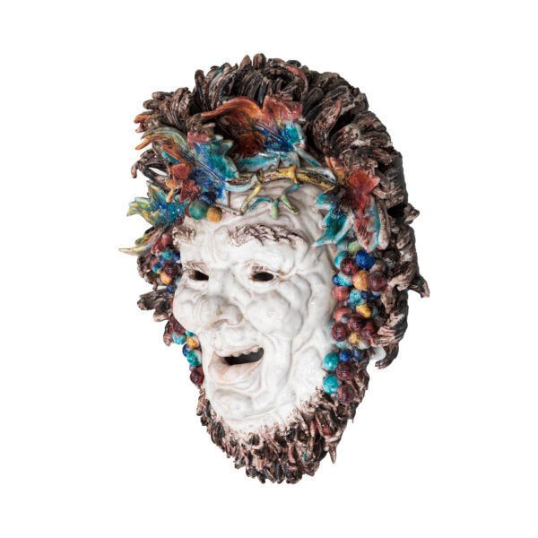 Máscara Coloreada Bacco «Eugenio Pattarino» Loza esmaltada año 1950/ GoldenArt Máscara Coloreada Bacco «Eugenio Pattarino» Loza esmaltada año 1950/ GoldenArt