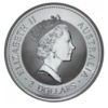Perspectiva frontal de la cara de la moneda de plata Kookaburra de 1994 de 2 onzas
