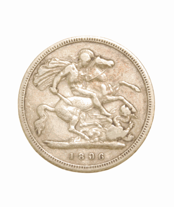 Moneda oro Medio Soberano Victoria Anciana de 1896 _ reverso/GoldenArt