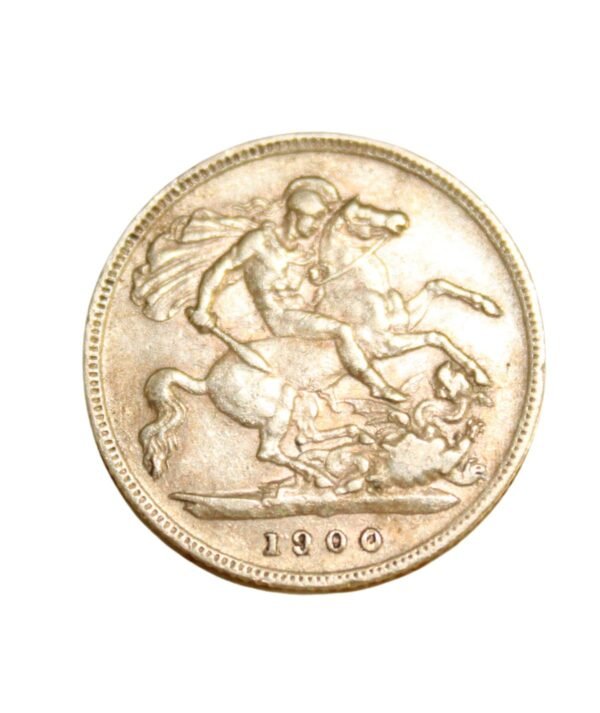 Moneda oro Medio Soberano Victoria Anciana de 1900_ reverso/GoldenArt Moneda oro Medio Soberano Victoria Anciana de 1900_ reverso/GoldenArt