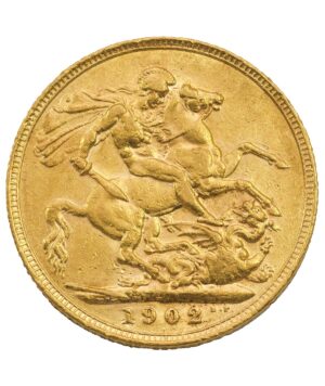 Moneda de oro en perfecto estado Soberano del Rey Eduardo VII de 1902