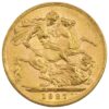Perspectiva frontal de la cruz de la moneda de oro soberano de Jorge V de 1927