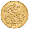 Perspectiva frontal de la cruz de la moneda de oro soberano de Jorge V de 1929