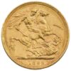 Perspectiva frontal de la cruz de la moneda de oro Soberano Jubileo de la Reina Victoria de 1889
