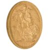 Perspectiva lateral de la cruz de la moneda de oro Soberano Jubileo de la Reina Victoria de 1889