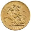 Perspectiva frontal de la cruz de la moneda de oro Soberano Jubileo de la Reina Victoria de 1893