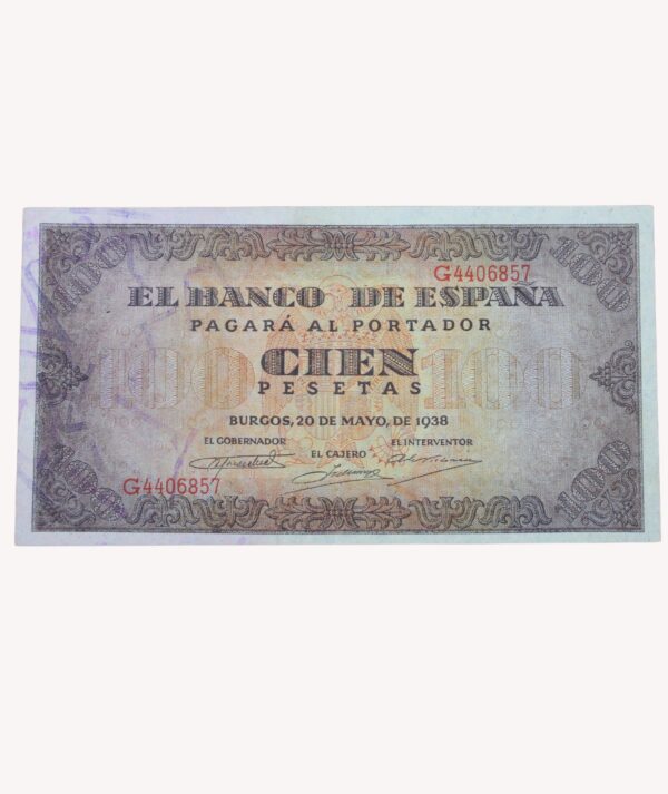 Billetes 100 Pesetas 20 Mayo de 1938 / GoldenArt
