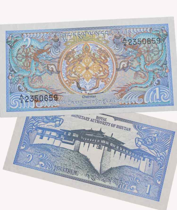 Billete 1 Ngultrum, Bhutan - 1986 / GoldenArt