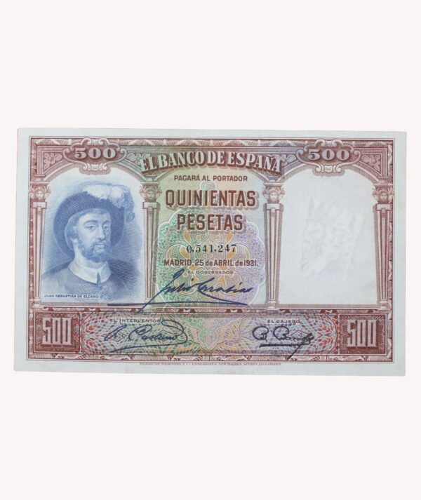 Billetes 500 Pesetas 25 de Abril de 1931/ GoldenArt