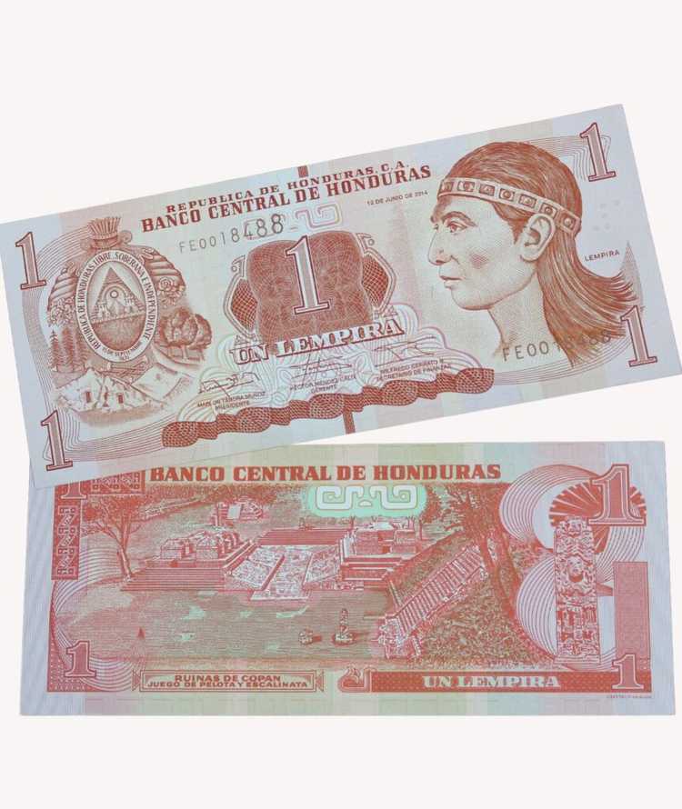Billete 1 Lempira, Honduras - 2014 | goldenart.es