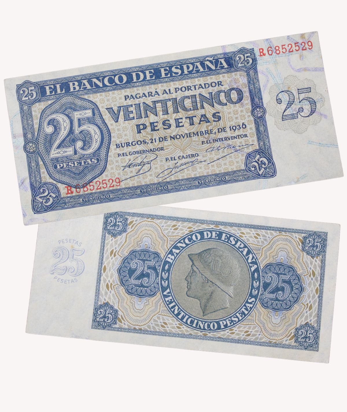 Billetes 25 Pesetas 21 Noviembre de 1936 serie R / GoldenArt