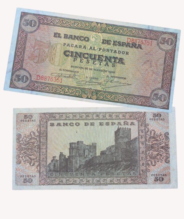 Billetes 50 Pesetas 20 Mayo de 1938/ GoldenArt