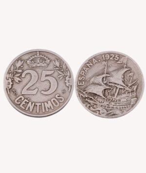 Moneda 25 Céntimos 1925 - Alfonso XIII - portada GoldenArt