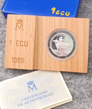 Moneda Plata 1 Ecu 1989/ GoldenArt