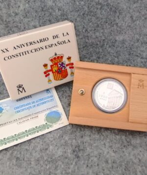 Moneda Plata XX Aniversario de la Constitución Española portada /GoldenArt