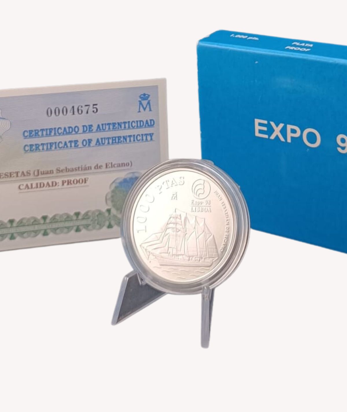 Moneda Plata de 1000 Ptas Expo 98 portada/ GoldenArt