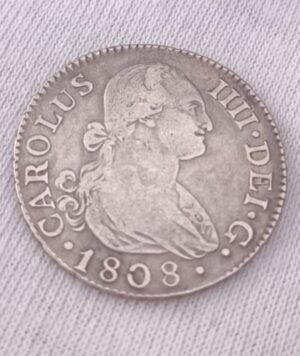 Moneda 2 Reales Carlos IV 1808 Madrid Anverso/ GoldenArt