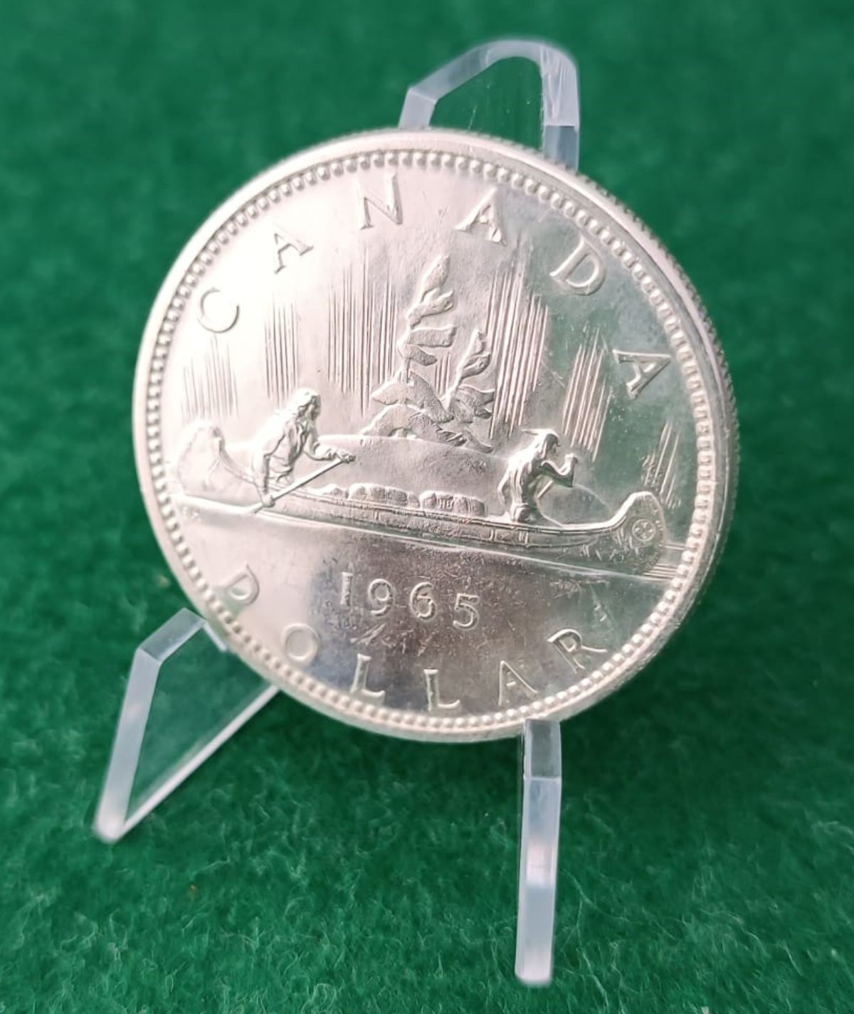 Moneda Plata Canadá 1965 Voyageur anverso /GoldenArt