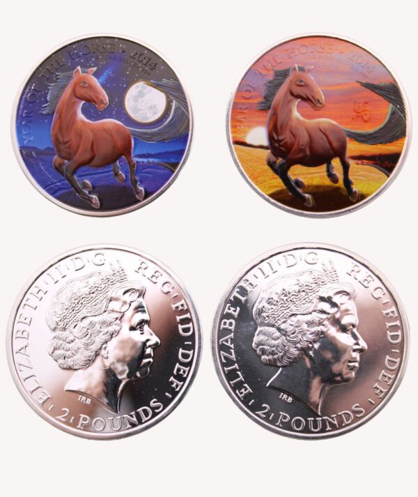 Moneda Plata Año Lunar del Caballo 2014 Edición Día y Noche_Reverso /GoldenArt