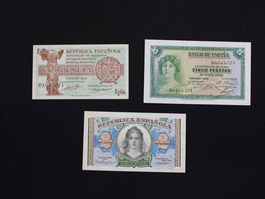 Billetes de peseta emitidos en el bando republicano durante la Guerra Civil Española