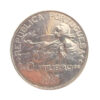 Perspectiva frontal de la cara de la moneda de plata de 1 escudo de la República Portuguesa