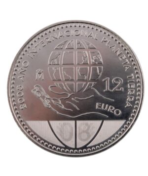 Moneda Plata Año Internacional Planeta Tierra 2008_ Reverso_GoldenArt