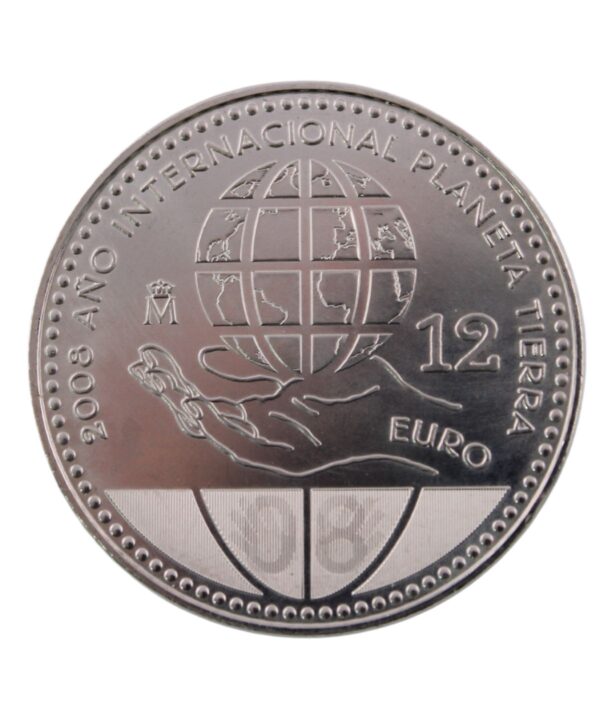 Moneda Plata Año Internacional Planeta Tierra 2008_ Reverso_GoldenArt