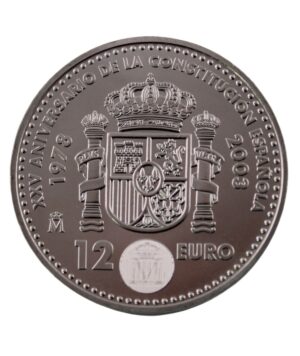 Moneda Plata XXV Aniversario de la Constitución Española 2003/Goldenart