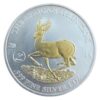 Moneda Plata African Springbok 2014 de 1 onza_ Reverso/GoldenArt