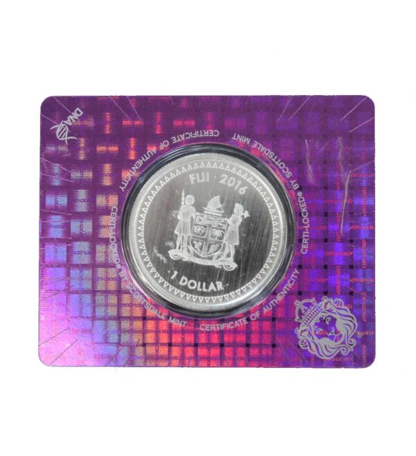Moneda Plata Iguana Fiji 2016 - Edición especial numerada Blister_reverso/GoldenArt