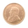 Perspectiva frontal de la cara de la moneda de oro Krugerrand 1 oz de 1973, con el rostro de Paul Kruger