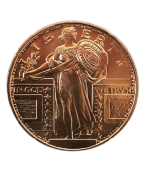 Moneda Cobre State Mint Standing Liberty 1 oz portada/GoldenArt