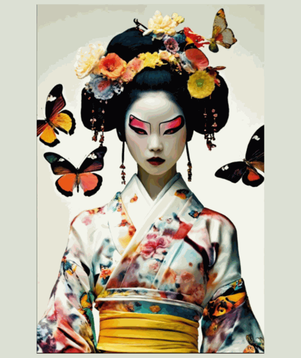 Cuadro de Hiroshi Eye Liner Geisha _ Portada/GoldenArt