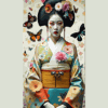 Cuadro de Hiroshi Flower Power Geisha/GoldenArt