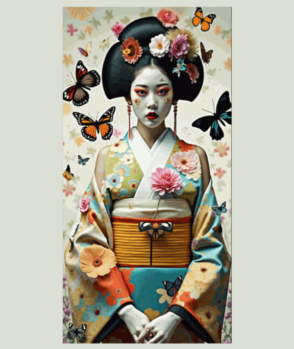 Cuadro de Hiroshi Flower Power Geisha/GoldenArt