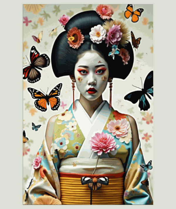 Cuadro de Hiroshi Flower Power Geisha_portada/GoldenArt