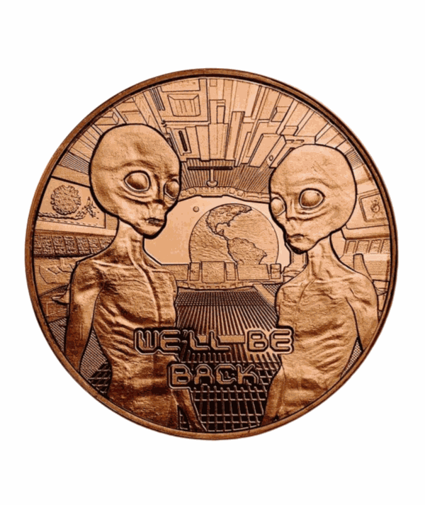 Moneda Cobre Aliens Well be back 1 oz/GoldenArt