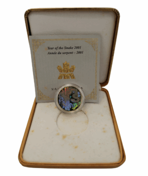 Moneda Oro Año de la Serpiente 2001 portada/GoldenArt