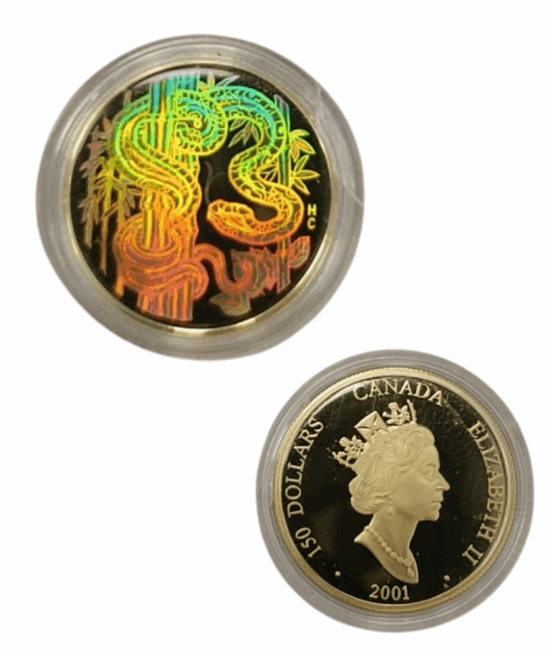 Moneda Oro Año de la Serpiente 2001/GoldenArt
