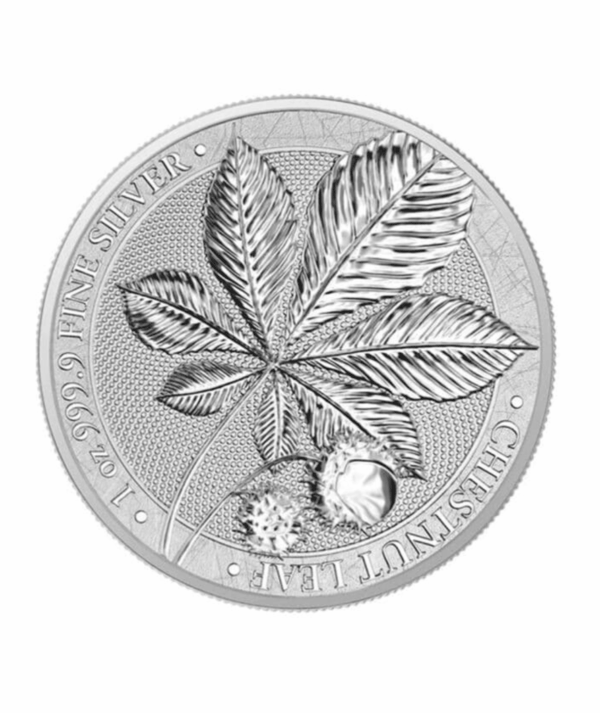Moneda Plata Chestnut Leaf 1 oz 2021 - Serie Mythical Forest reverso/GoldenArt