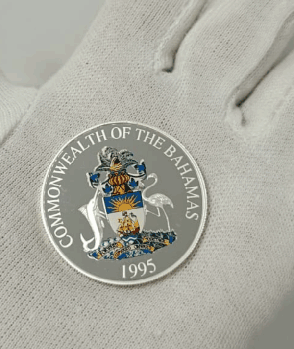 Moneda Plata Flora y Fauna - Hibiscus 1995 anverso/GoldenArt Moneda Plata Flora y Fauna - Hibiscus 1995 anverso/GoldenArt